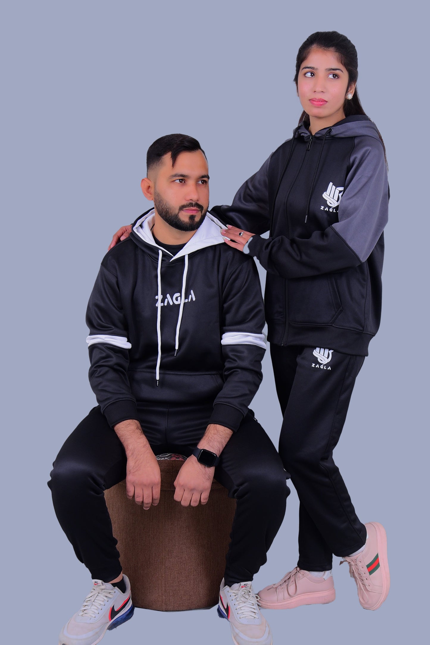 Zagla Black & Gray Tracksuit (Pack of 02)