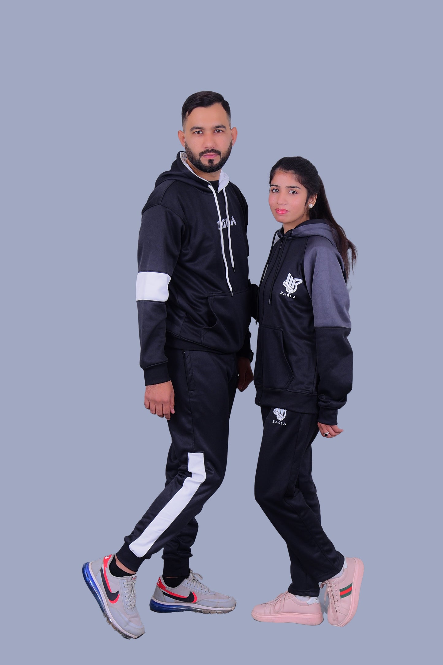 Zagla Black & Gray Tracksuit (Pack of 02)