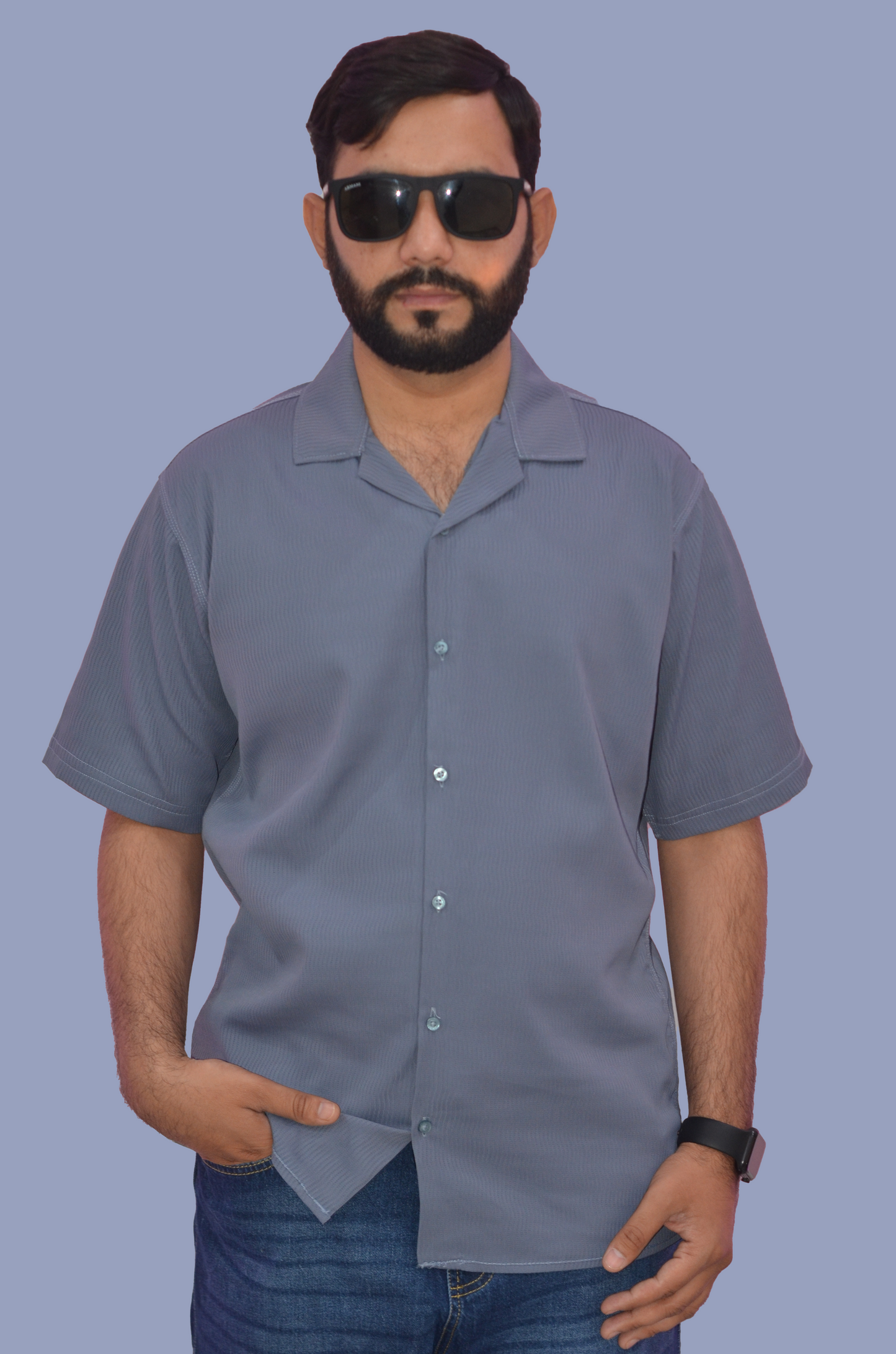 Men’s Relaxed Fit Cuban Collar Half Sleeve Shirt