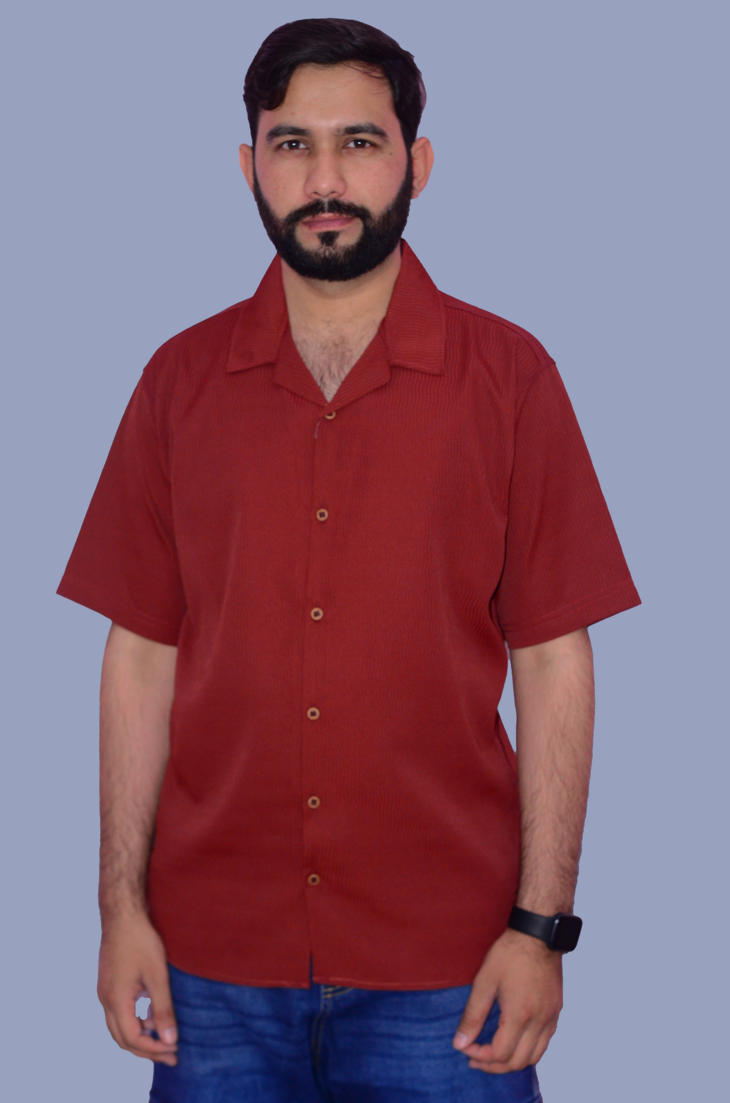 Men’s Relaxed Fit Cuban Collar Half Sleeve Shirt