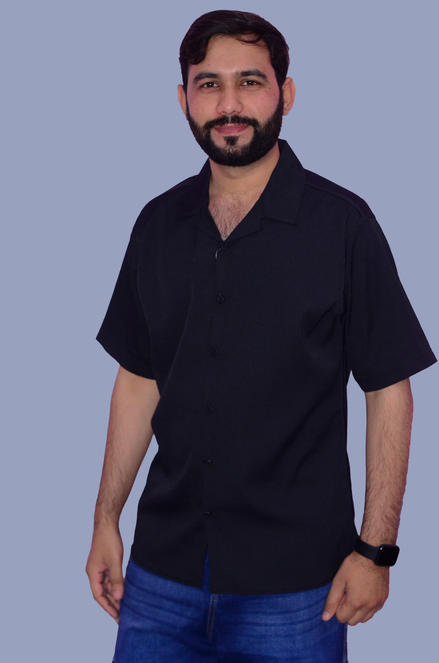 Men’s Relaxed Fit Cuban Collar Half Sleeve Shirt