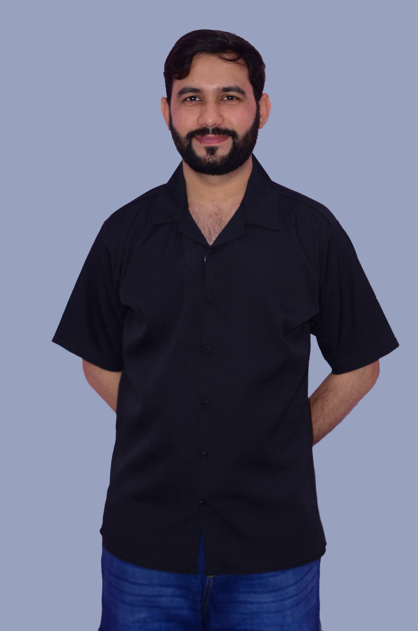 Men’s Relaxed Fit Cuban Collar Half Sleeve Shirt