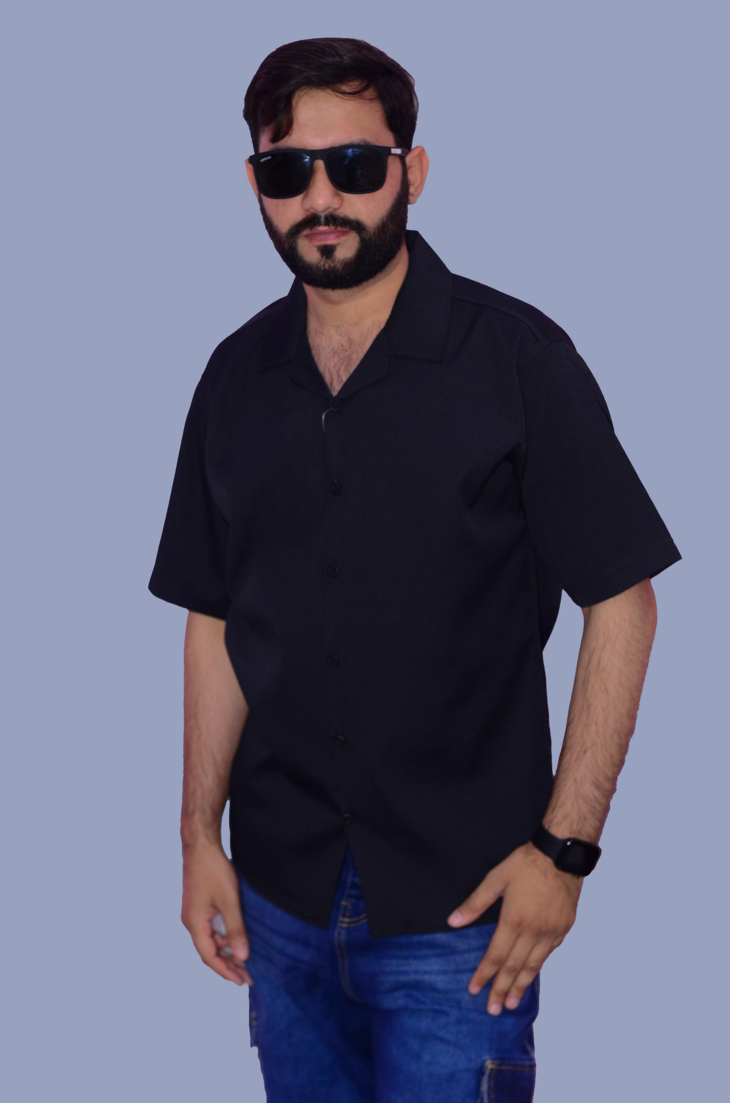 Men’s Relaxed Fit Cuban Collar Half Sleeve Shirt