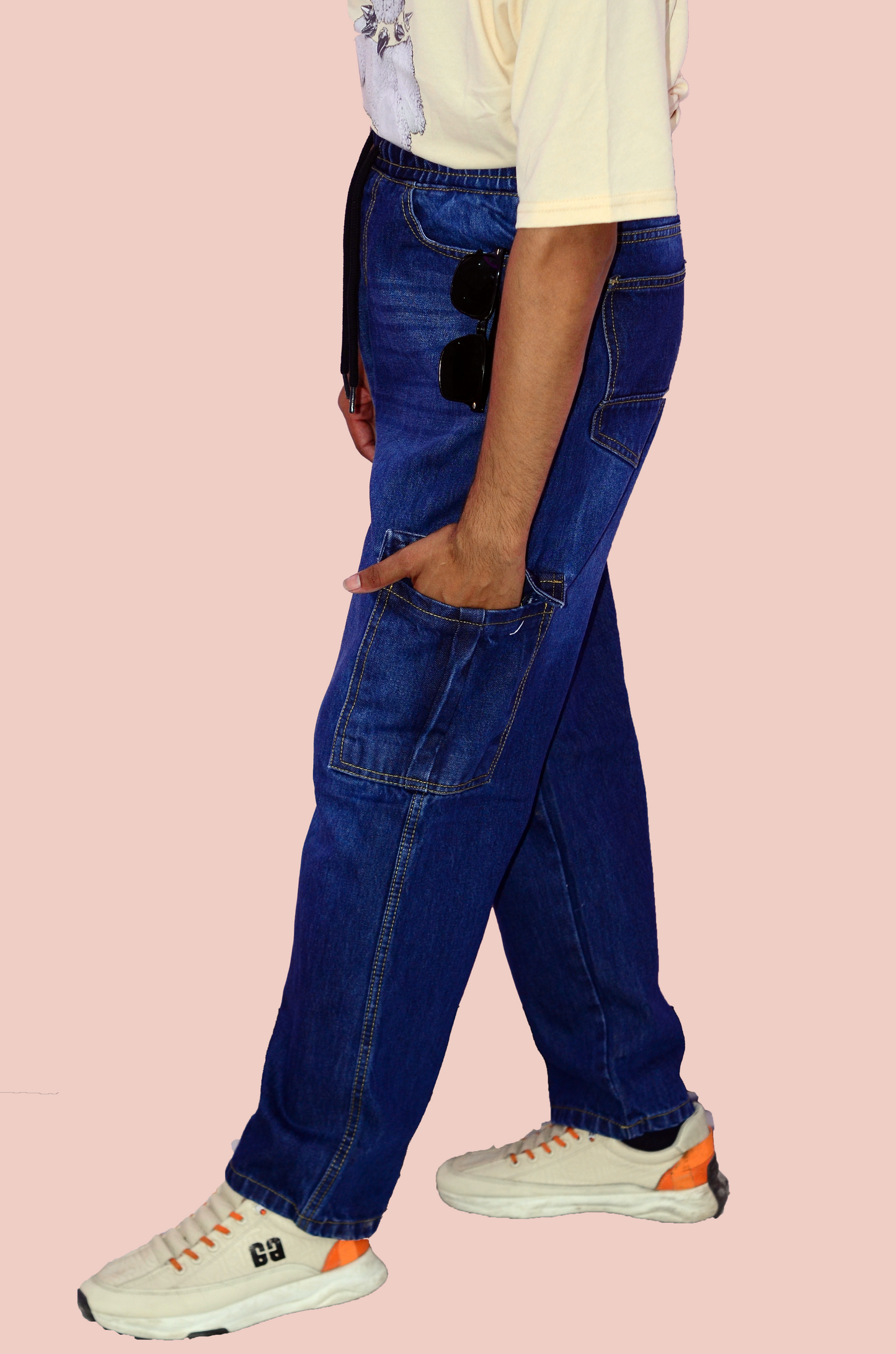 Loose Fit ZAGLA Men's Baggy Cargo Geans-6 Pocket