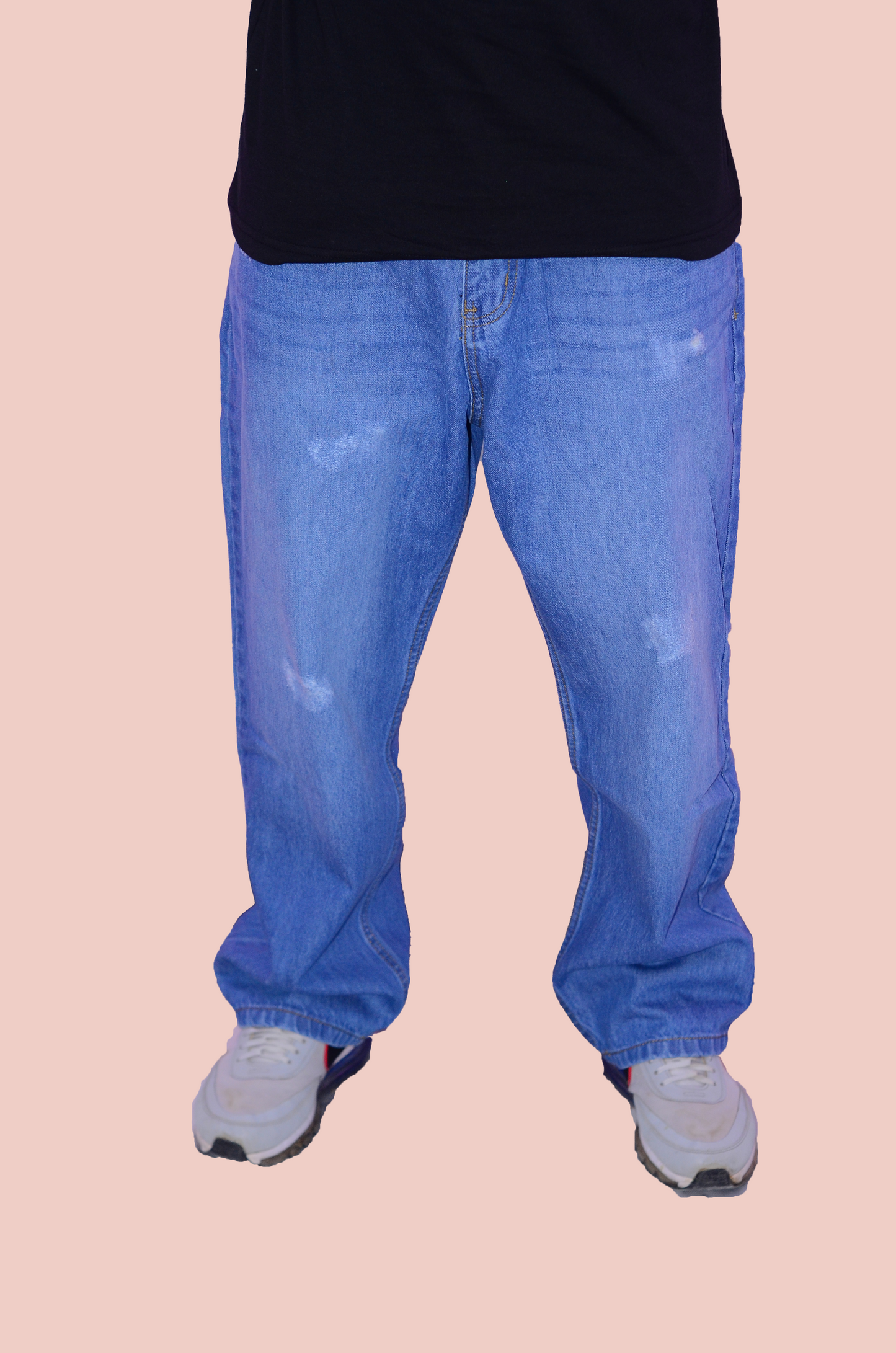 Loose Fit ZAGLA Rough Pattern Baggy Jeans – Classic Blue