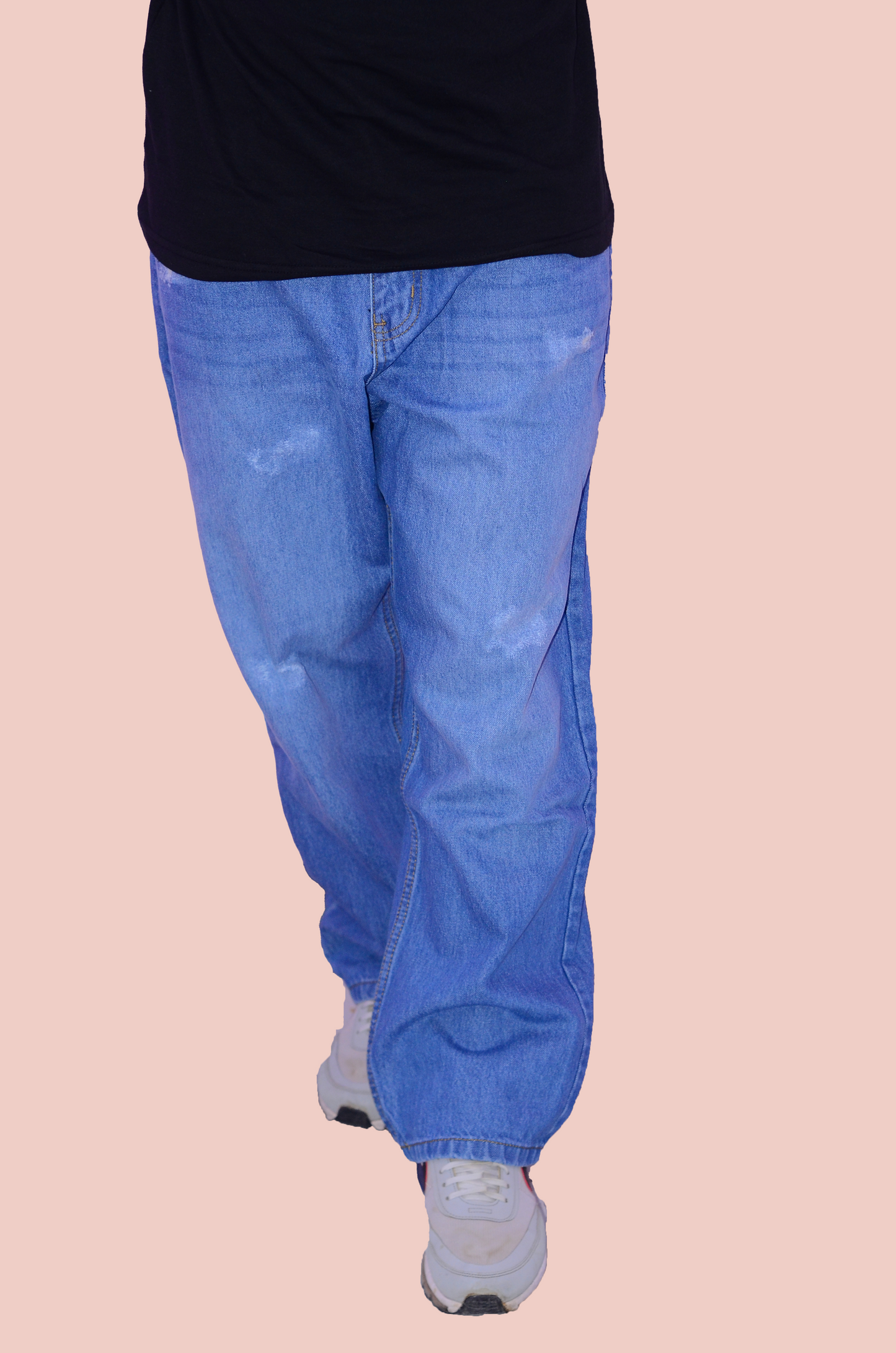 Loose Fit ZAGLA Rough Pattern Baggy Jeans – Classic Blue