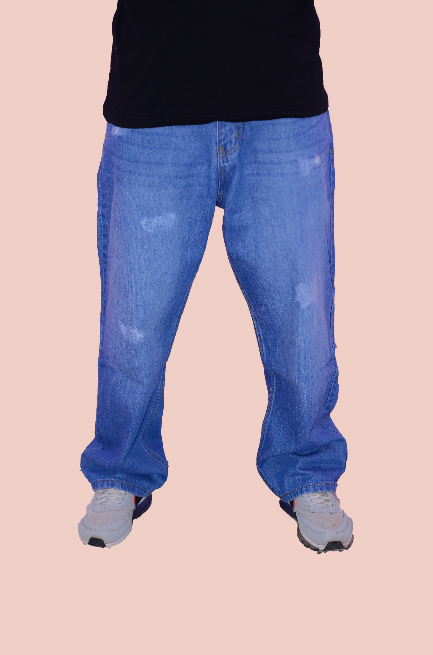 Loose Fit ZAGLA Rough Pattern Baggy Jeans – Classic Blue