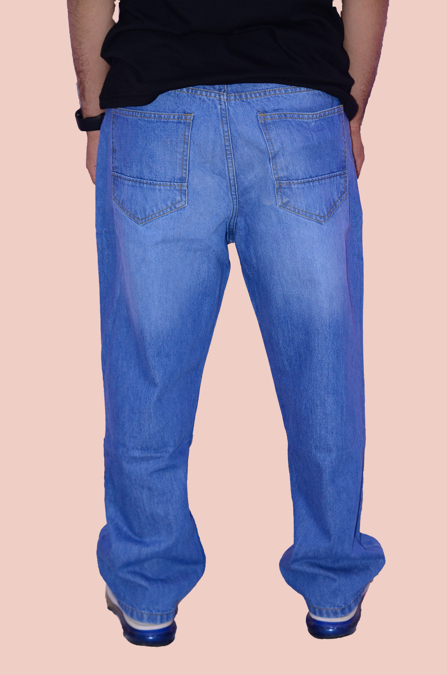 Loose Fit ZAGLA Rough Pattern Baggy Jeans – Classic Blue