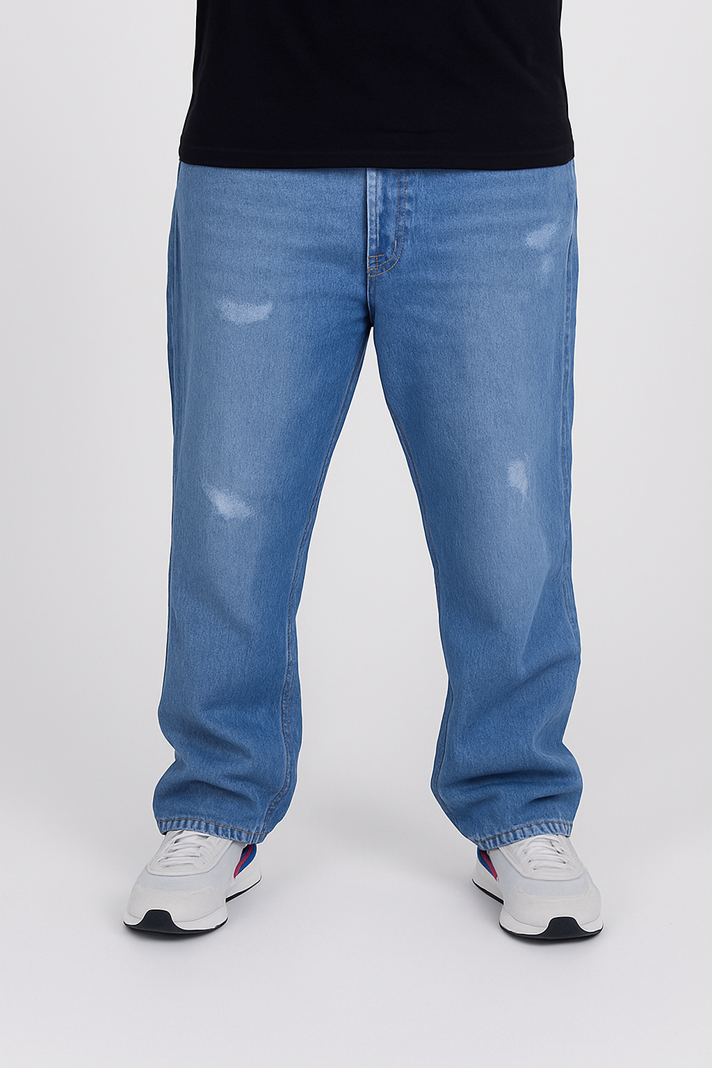 Rough Pattern Baggy Jeans