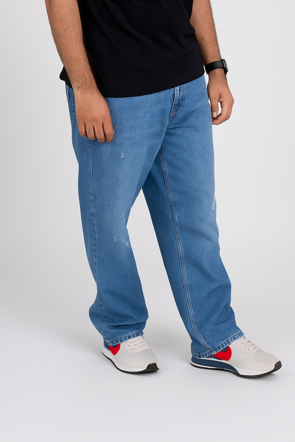 Rough Pattern Baggy Jeans