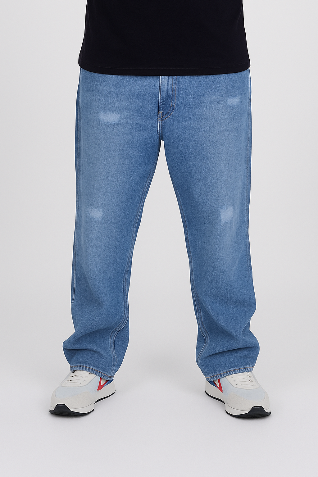 Rough Pattern Baggy Jeans
