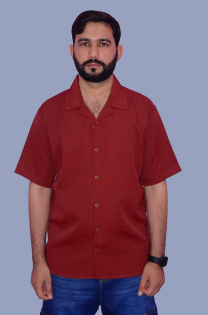 Men’s Relaxed Fit Cuban Collar Half Sleeve Shirt