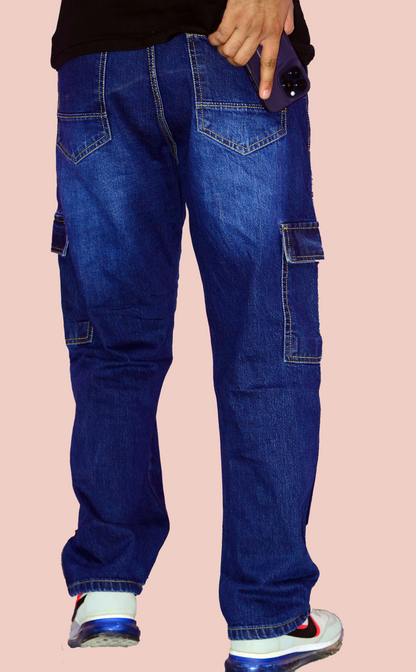 Loose Fit ZAGLA Men's Baggy Cargo Geans-6 Pocket