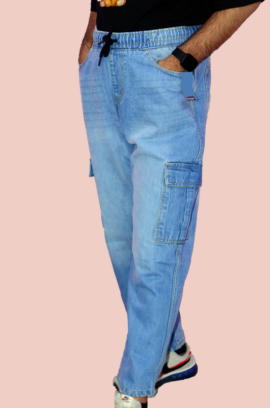 Loose Fit ZAGLA Men's Baggy Cargo Geans-6 Pocket